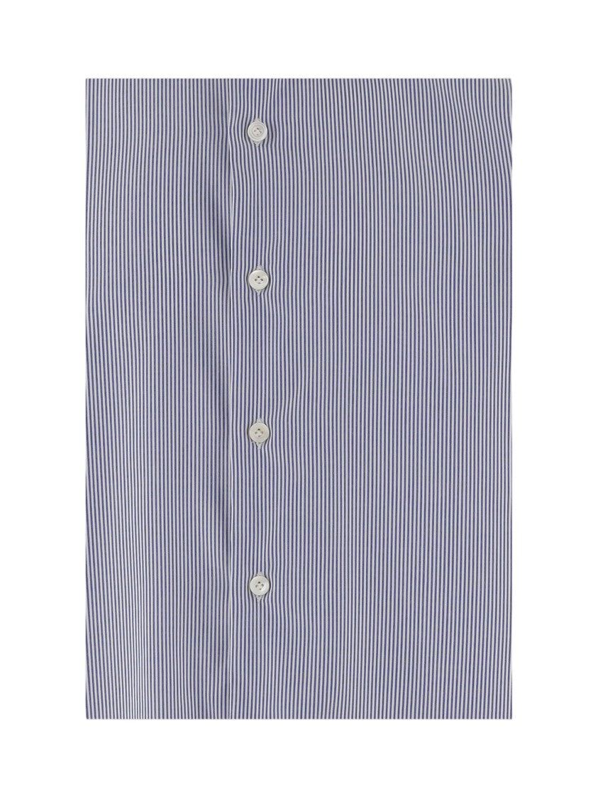 Gherardi Blue Striped Cotton Shirt