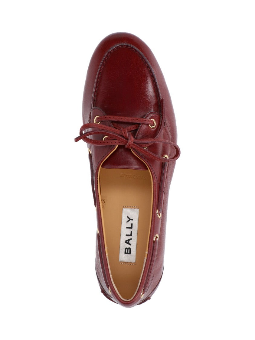 Bally Buffalo Leather Slip-On Moccasins With Tonal Logo Detail