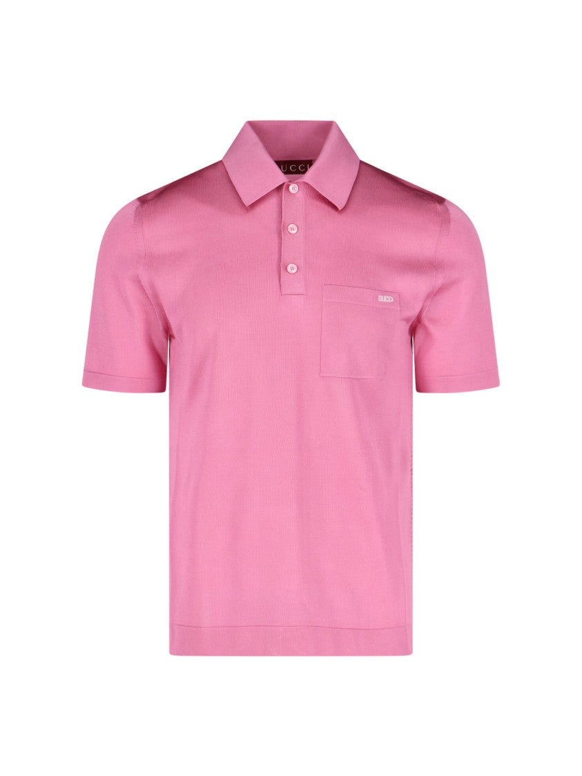 Gucci Logo Knit Polo – Pink