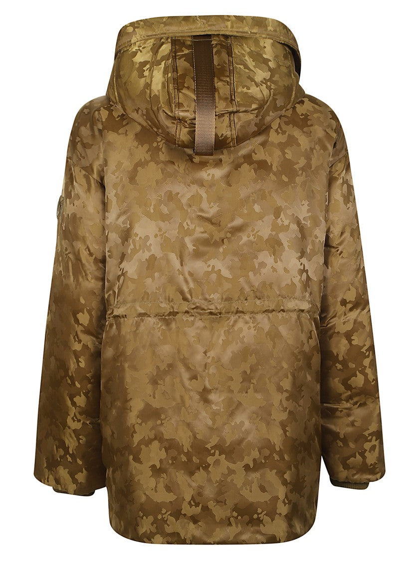 Pinko Passito Polyamide Camouflage Hooded Padded Jacket