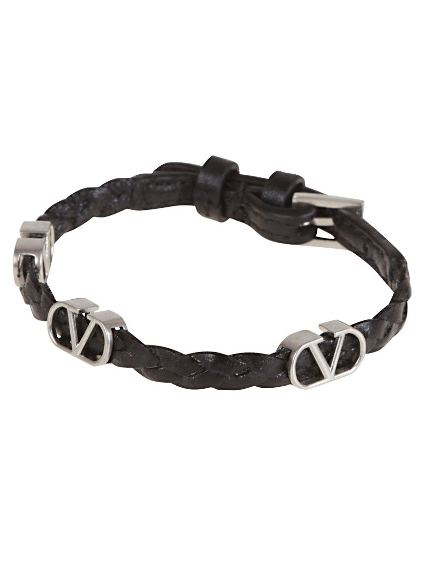 Valentino Braided Leather Bracelet