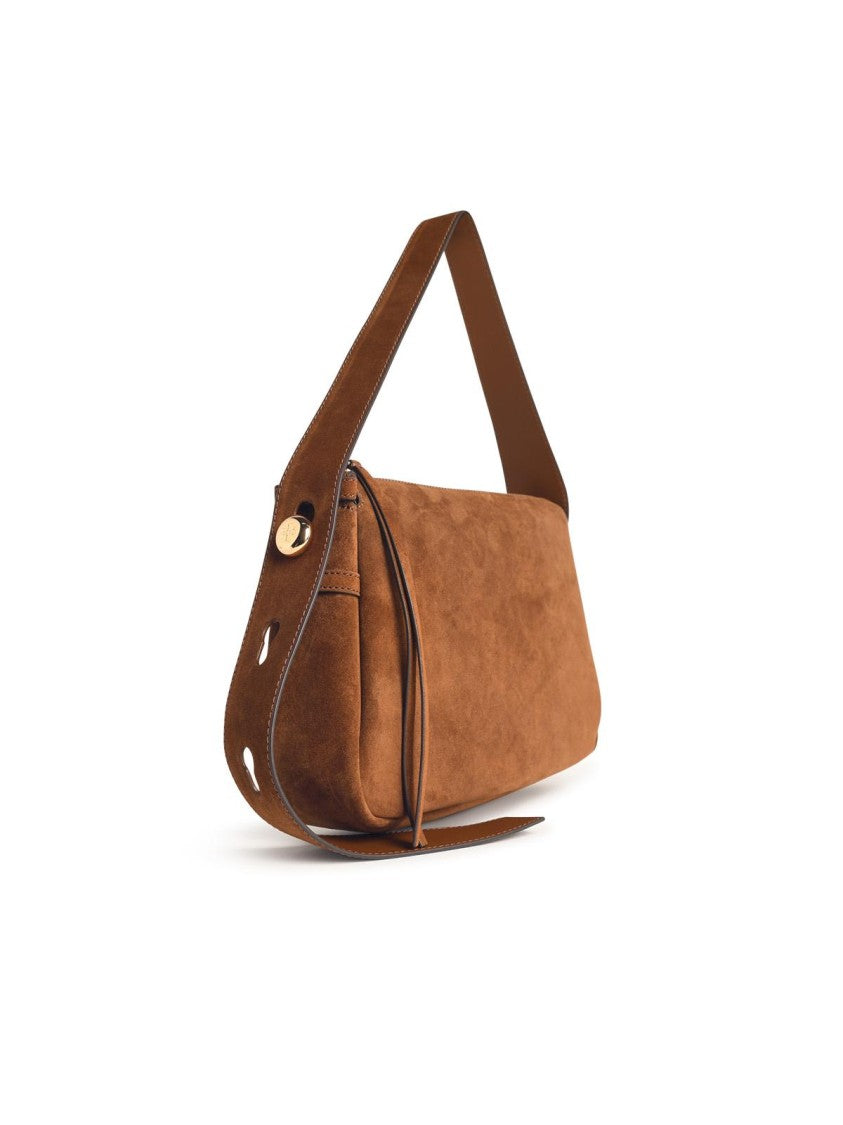Tory Burch 'Romy' Caramel Suede Crossbody Bag