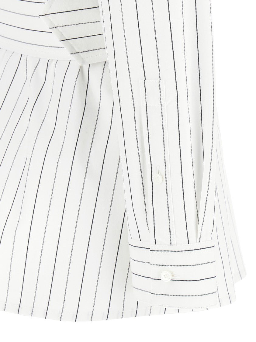 Burberry Striped Cotton Shirt With Removable Belt