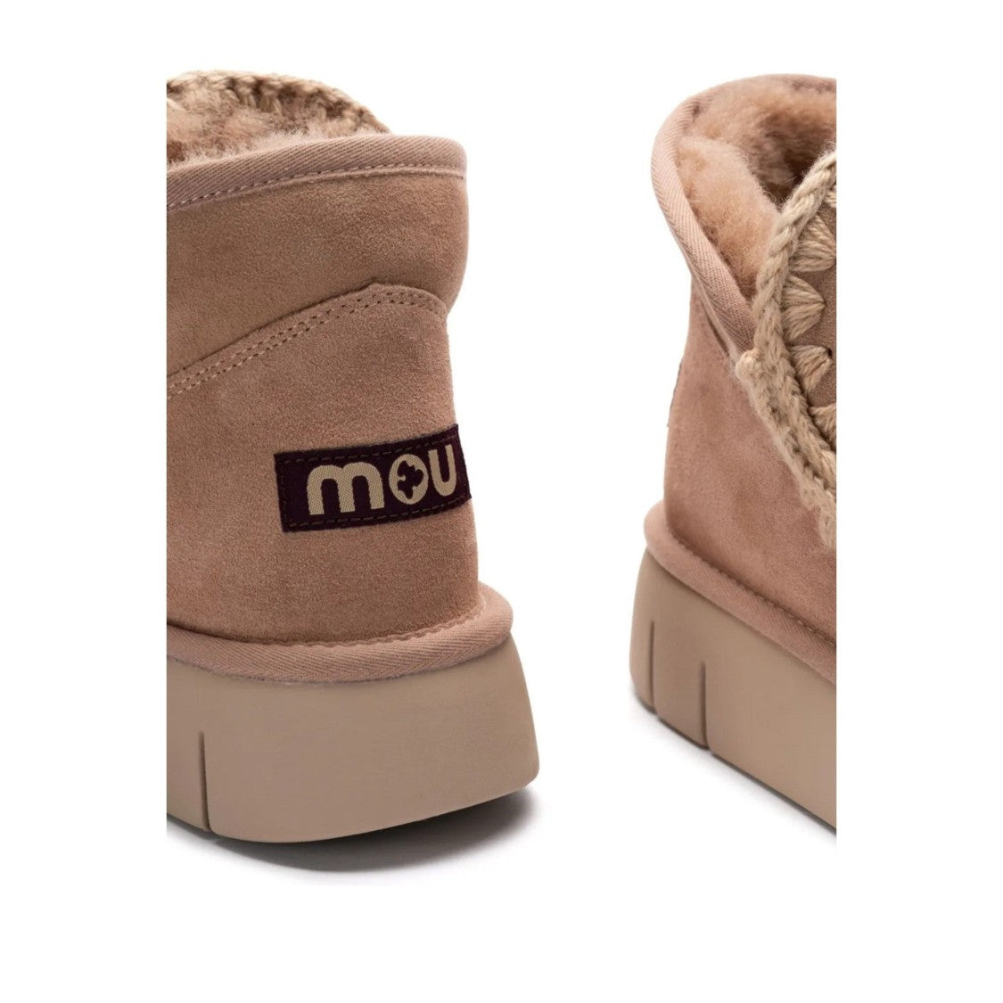 Mou Brown Eskimo Bounce Sheepskin Whipstitch Boots