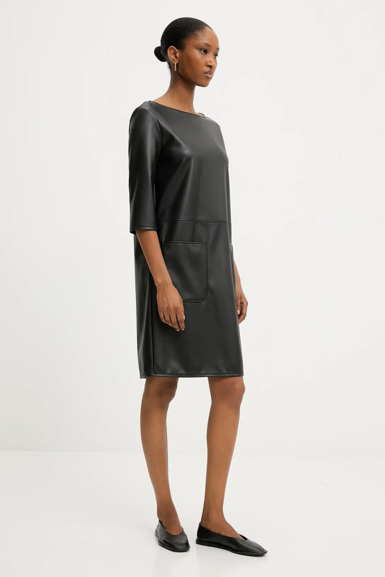 Max Mara Refined Black Day Dress With Boat Neckline