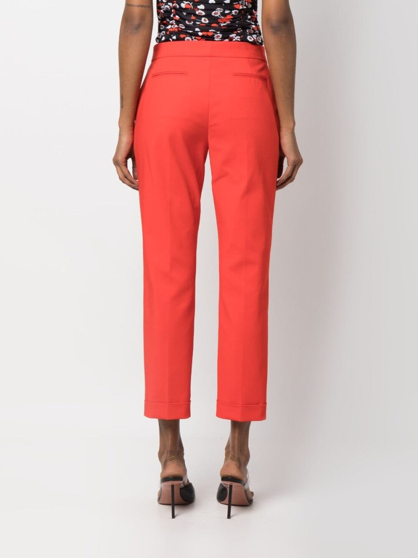 Moschino Slim Cut Cropped Trousers With Exposed-Seam Detailing