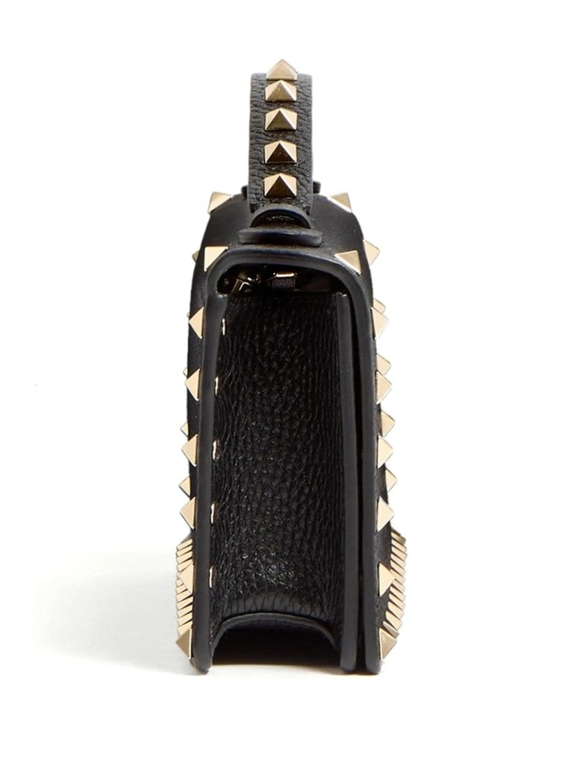 Valentino Wallet W/Strap Rockstud Textured Leather Chain