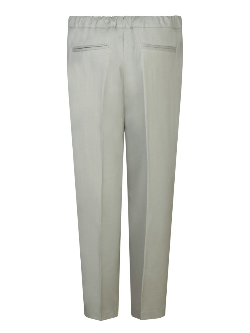 Costumein Tailored Cotton Trousers With Classic Fit And Elastic Waistband