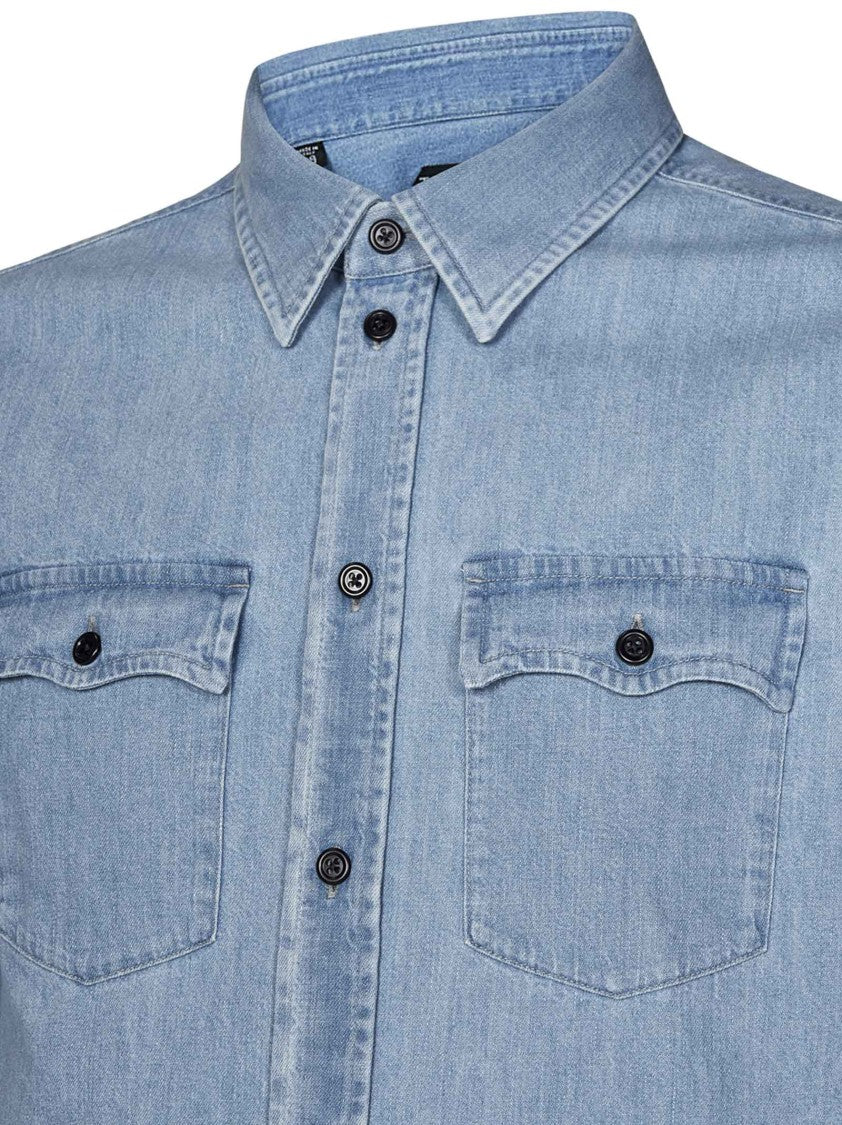 Tom Ford Tailored Blue Shirt With Chest Patch Pockets