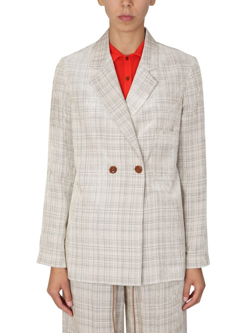 Alysi Tailored Double-Breasted Blazer With Notched Lapels