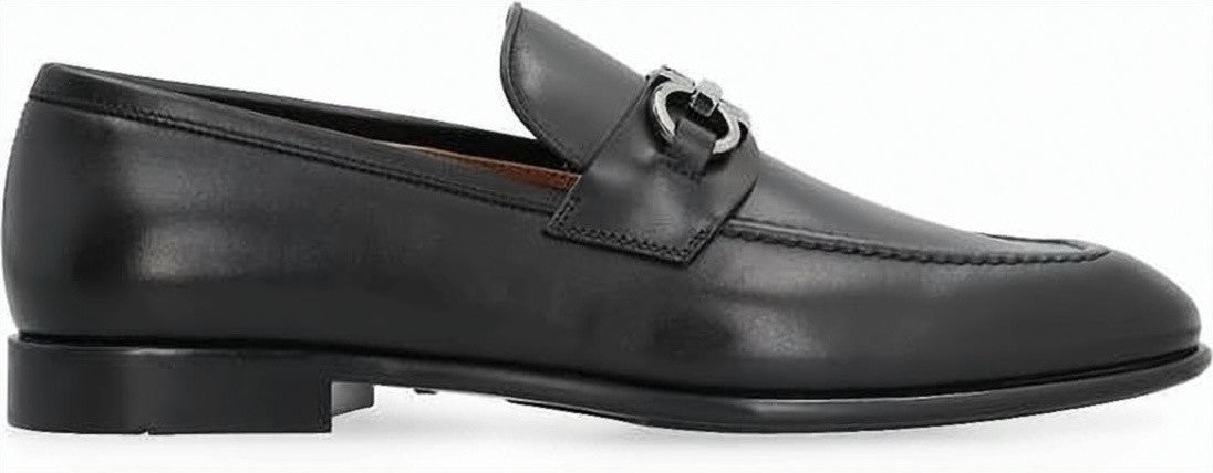 Salvatore Ferragamo Polished Calf Leather Loafers With Silver-Tone Bit