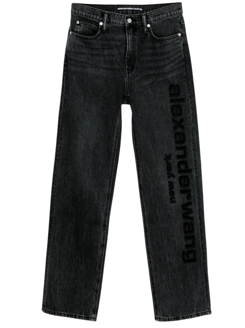 Alexander Wang Grey Relaxed Fit Straight Leg Jeans