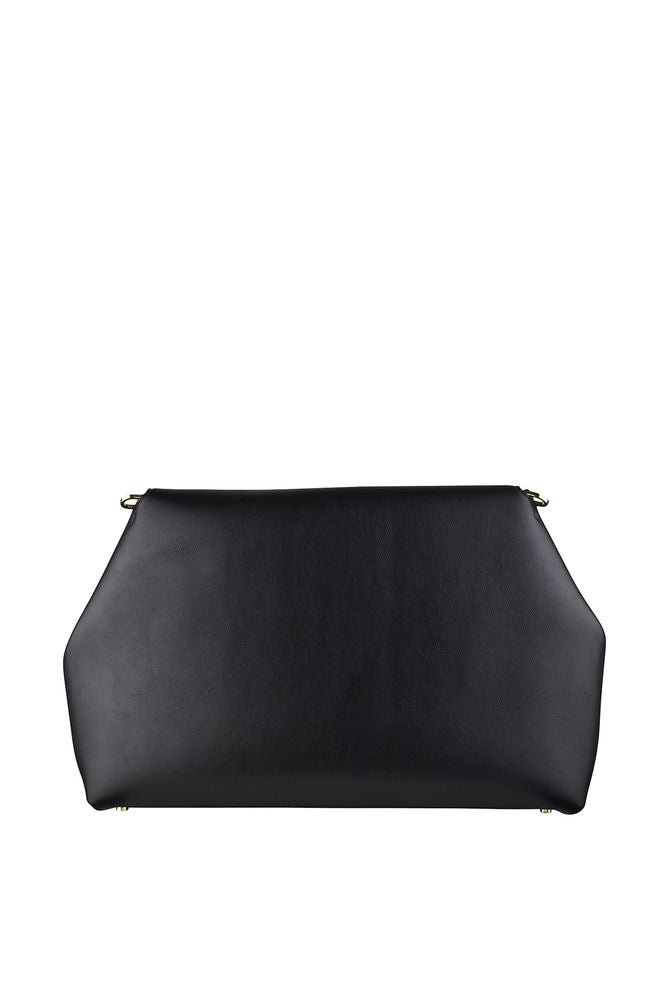 Totême T-Lock Handbag In Smooth Black Leather