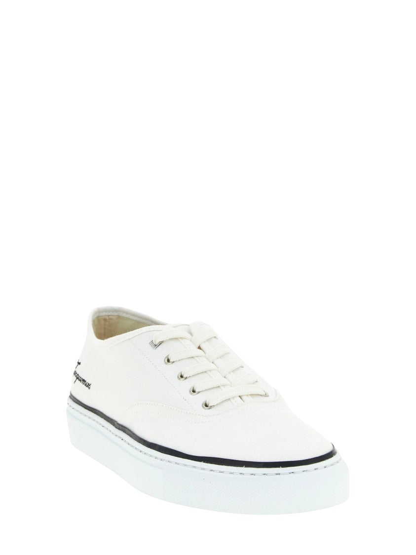 Jacquemus Low-Top Canvas Sneaker With Embroidered Logos And Rubber Sole