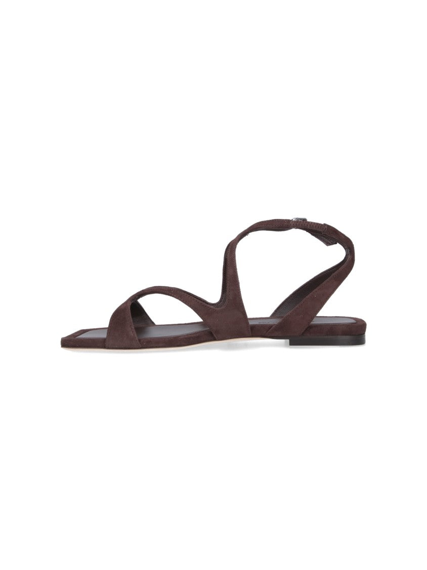 Jimmy Choo "Ayla Flat" Sandals – Brown