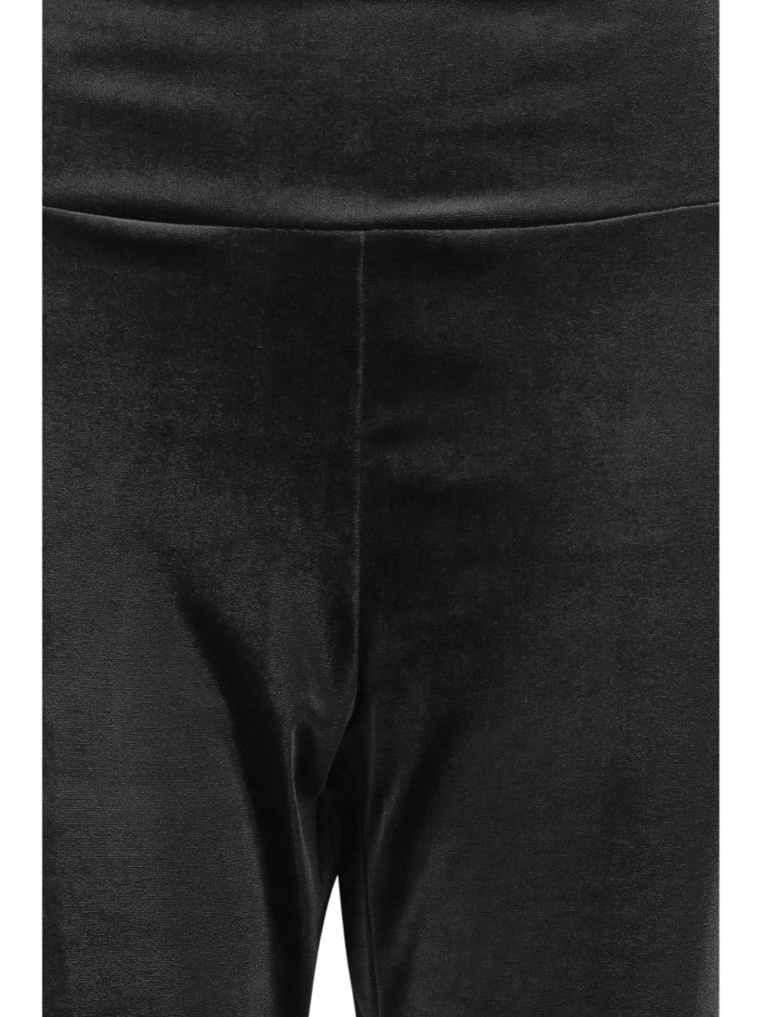 Don't @ Me Black High-Waist Slim Fit Stretch Nylon Flared Pants