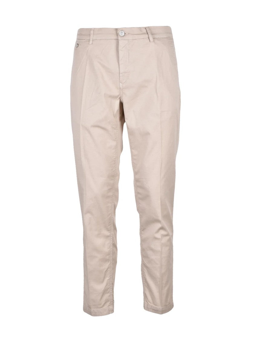 Replay Slim-Fit Beige Pants With Tapered Leg