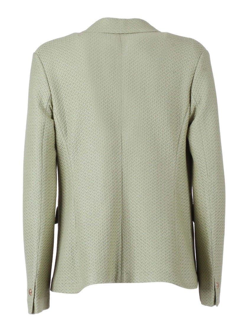 Circolo 1901 Textured Tailored Jacket With Notched Lapels And Flap Pockets