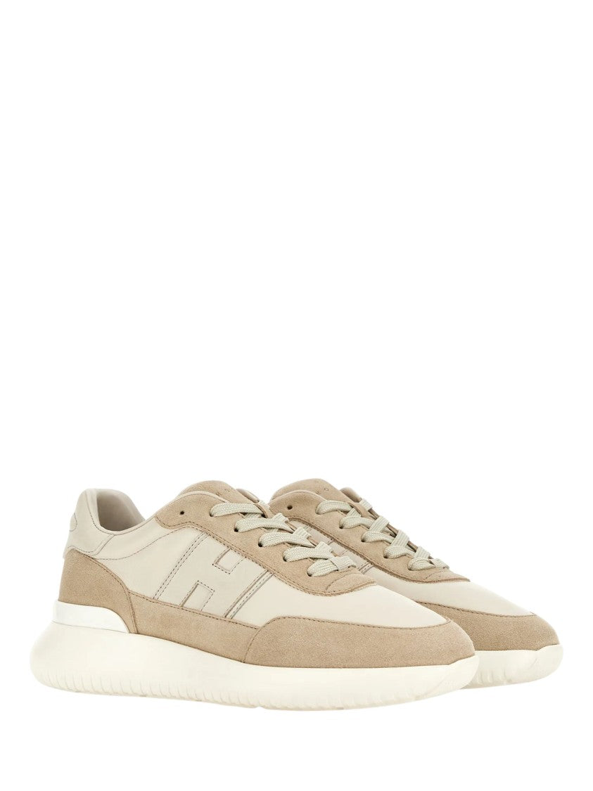 Hogan Beige Suede Overlay Sneakers