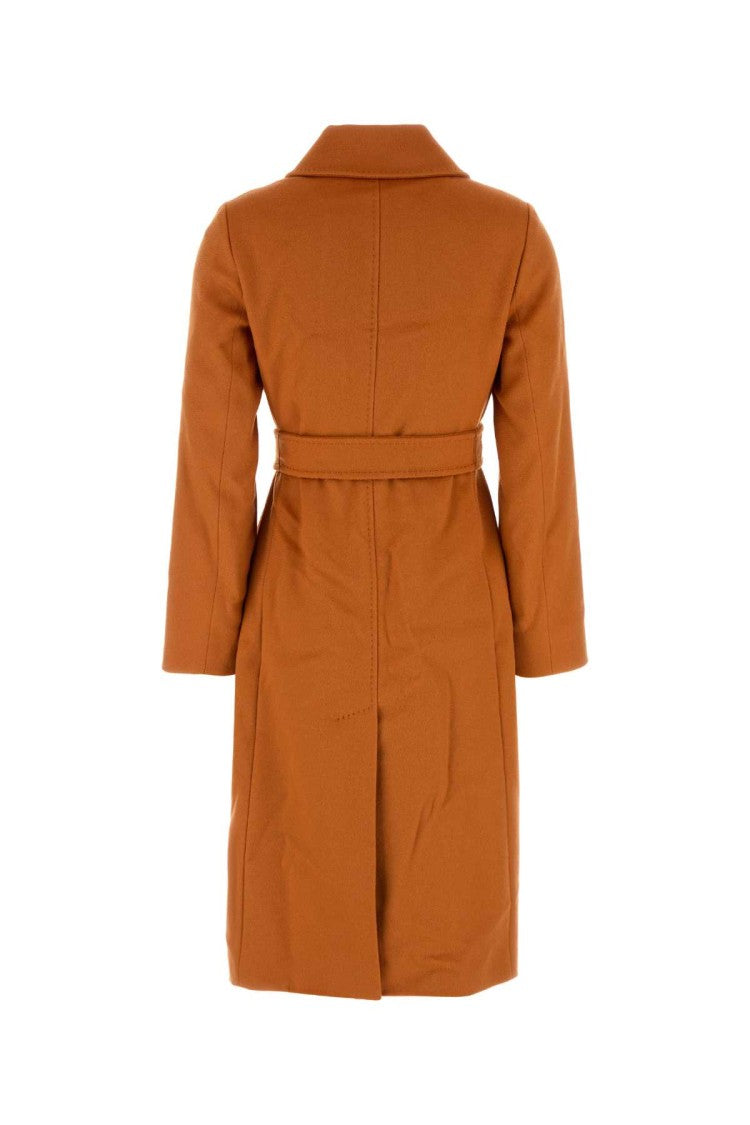 Mm Studio Orange Wool Bcollag Coat