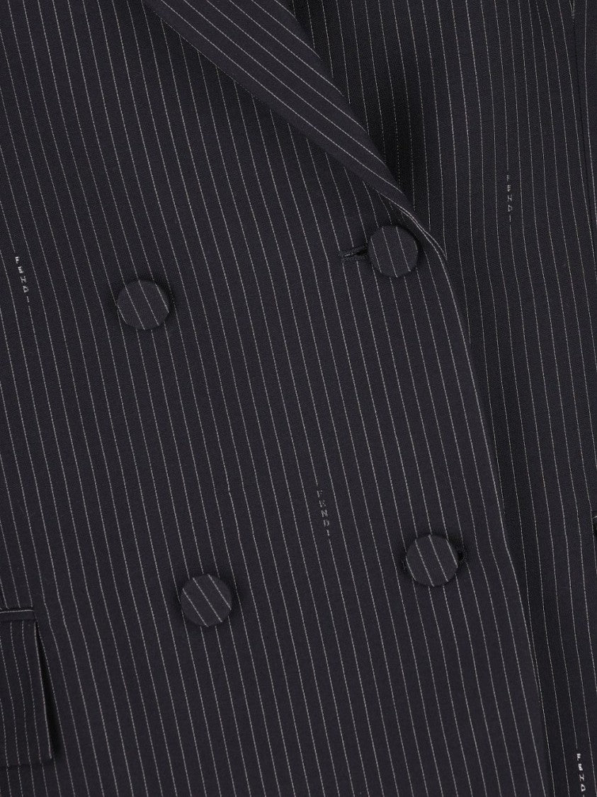 Fendi Double-Breasted Pinstripe Jacket With Notch Lapel