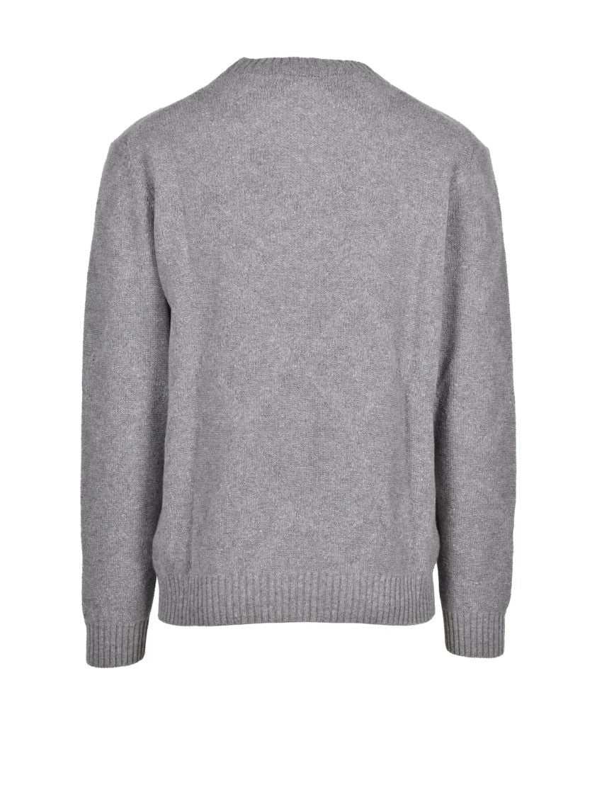 Cashmere Company P. Crew Neck Sweater With Tone-On-Tone Embroidery Detail