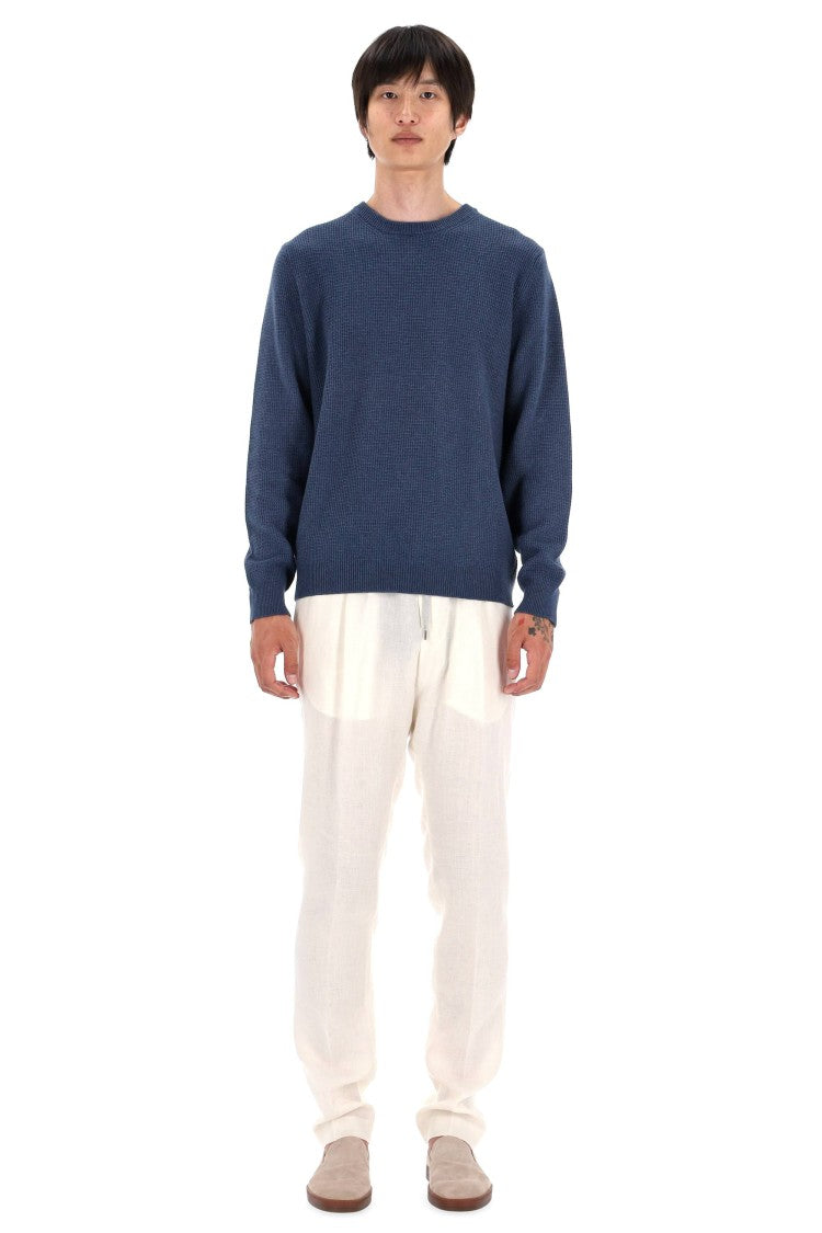 Roberto Collina Military Stitch Cotton Crewneck Sweater