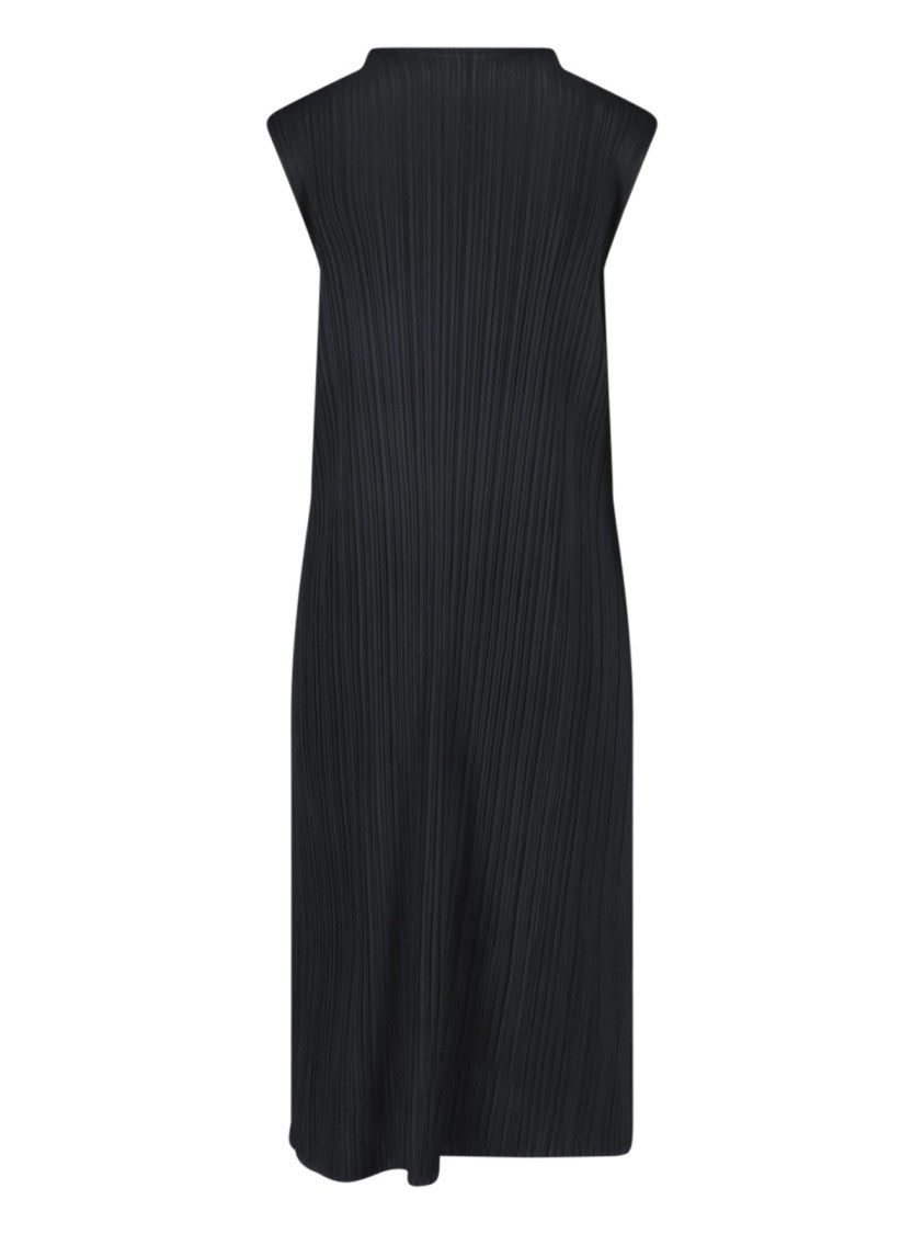 Pleats Please Issey Miyake Sleeveless Midi Dress With Distinct Pleated Texture