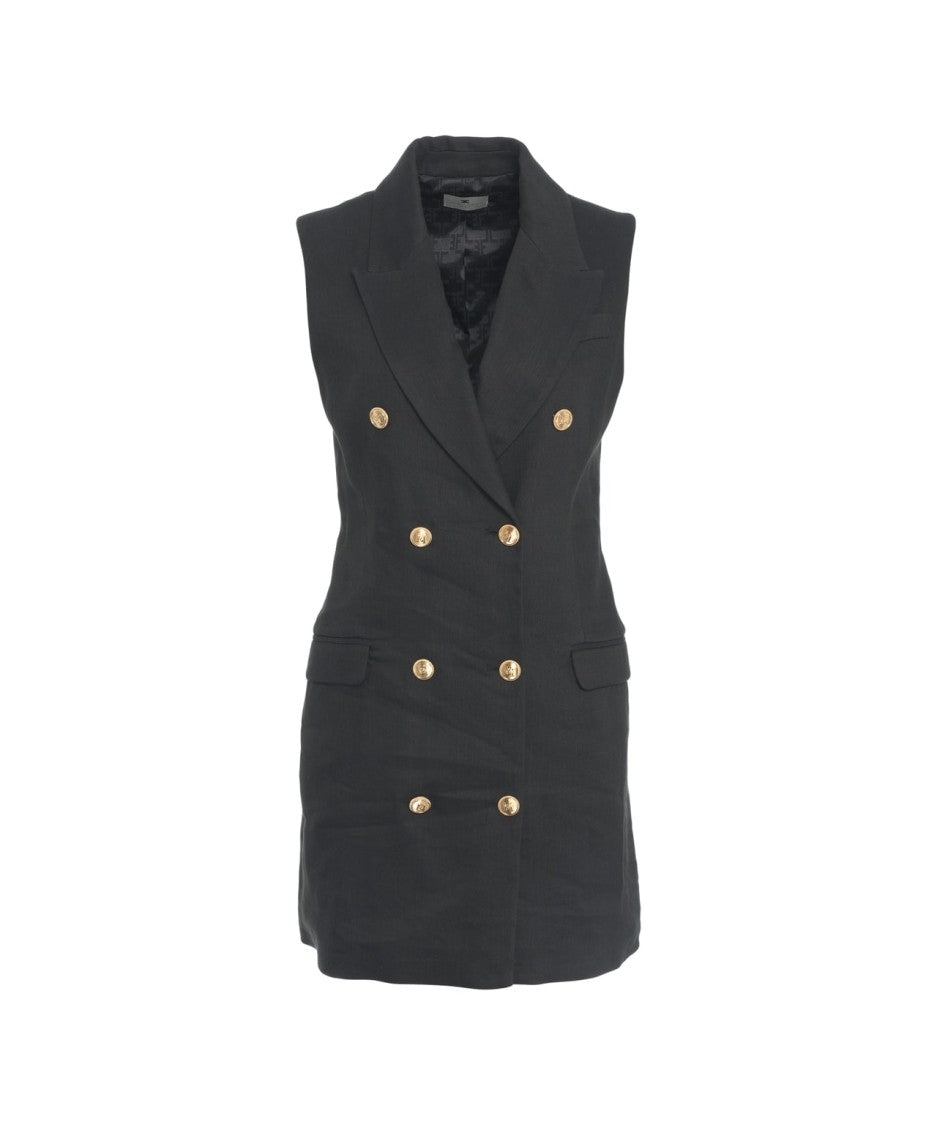 Elisabetta Franchi Linen Blend Mini Dress