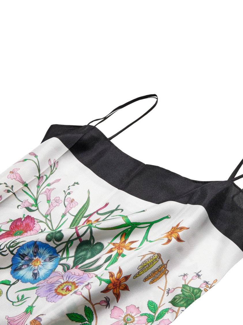 Gucci Multicolor Flora Print Silk Twill Mini Dress