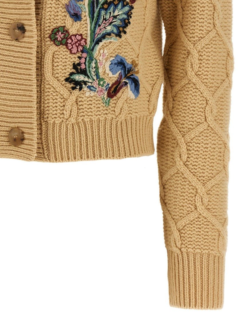 Etro Floral Embroidery Knitted Cardigan