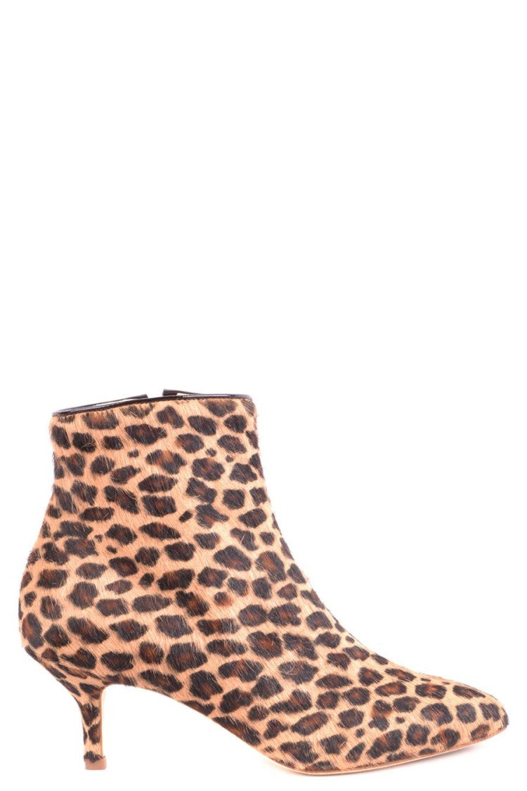 Polly Plume Multicolor Leopard Print Ankle Boots