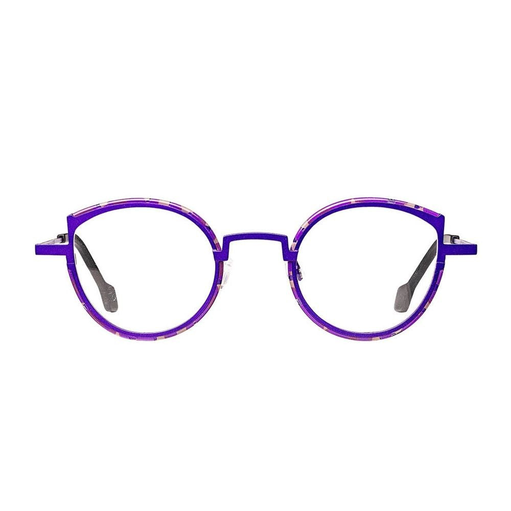 Matttew Apostrophe Neon Purple Titanium Round Eyeglasses