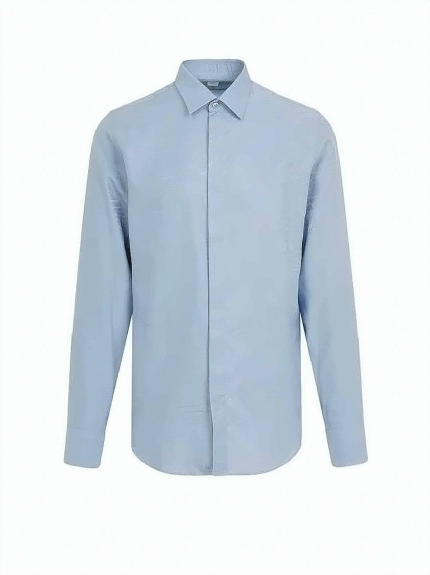 Berluti Silk-Cotton Blend Long-Sleeve Shirt With Jacquard Pattern