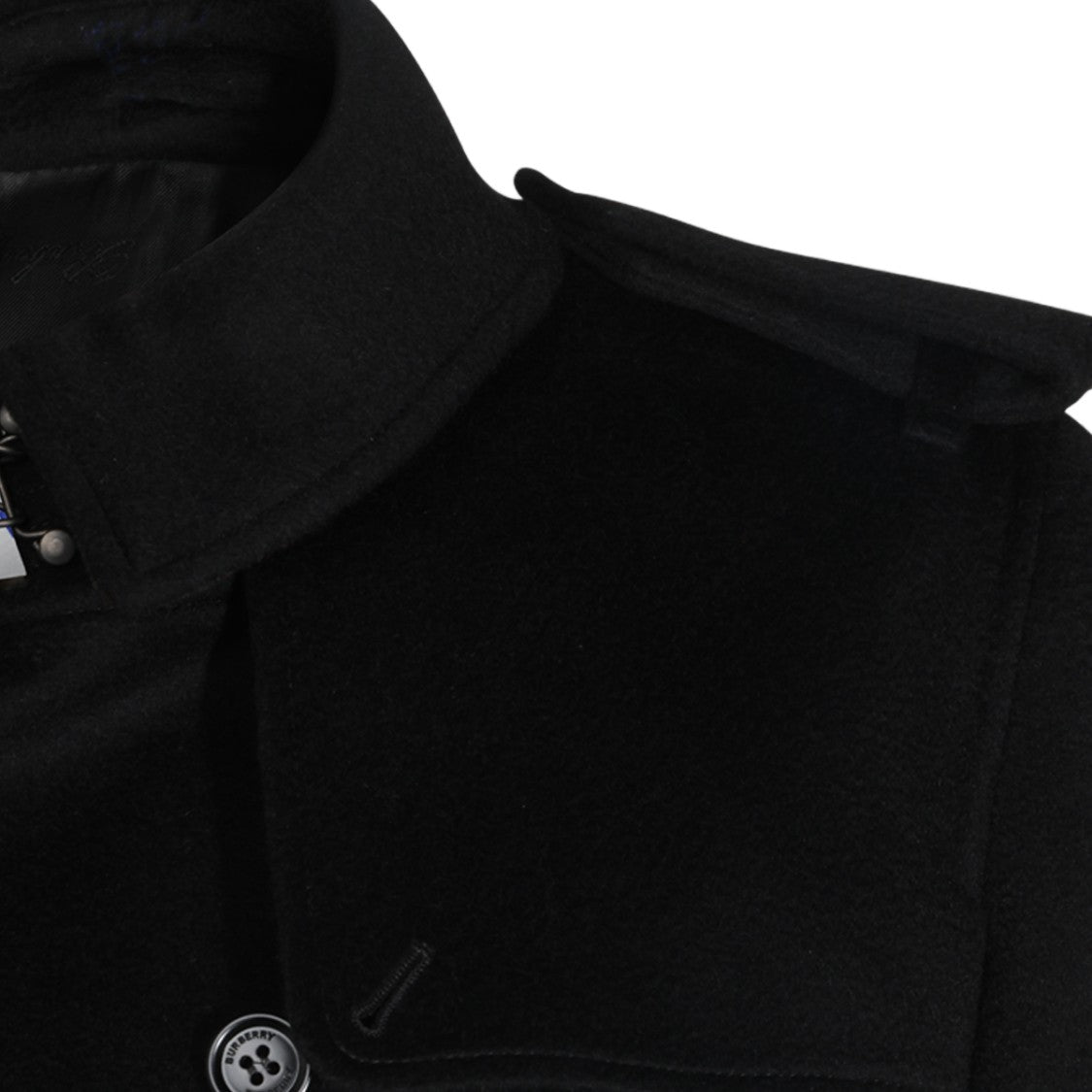 Burberry Double-Breasted Long Coat With Belted Waist And Structured Collar