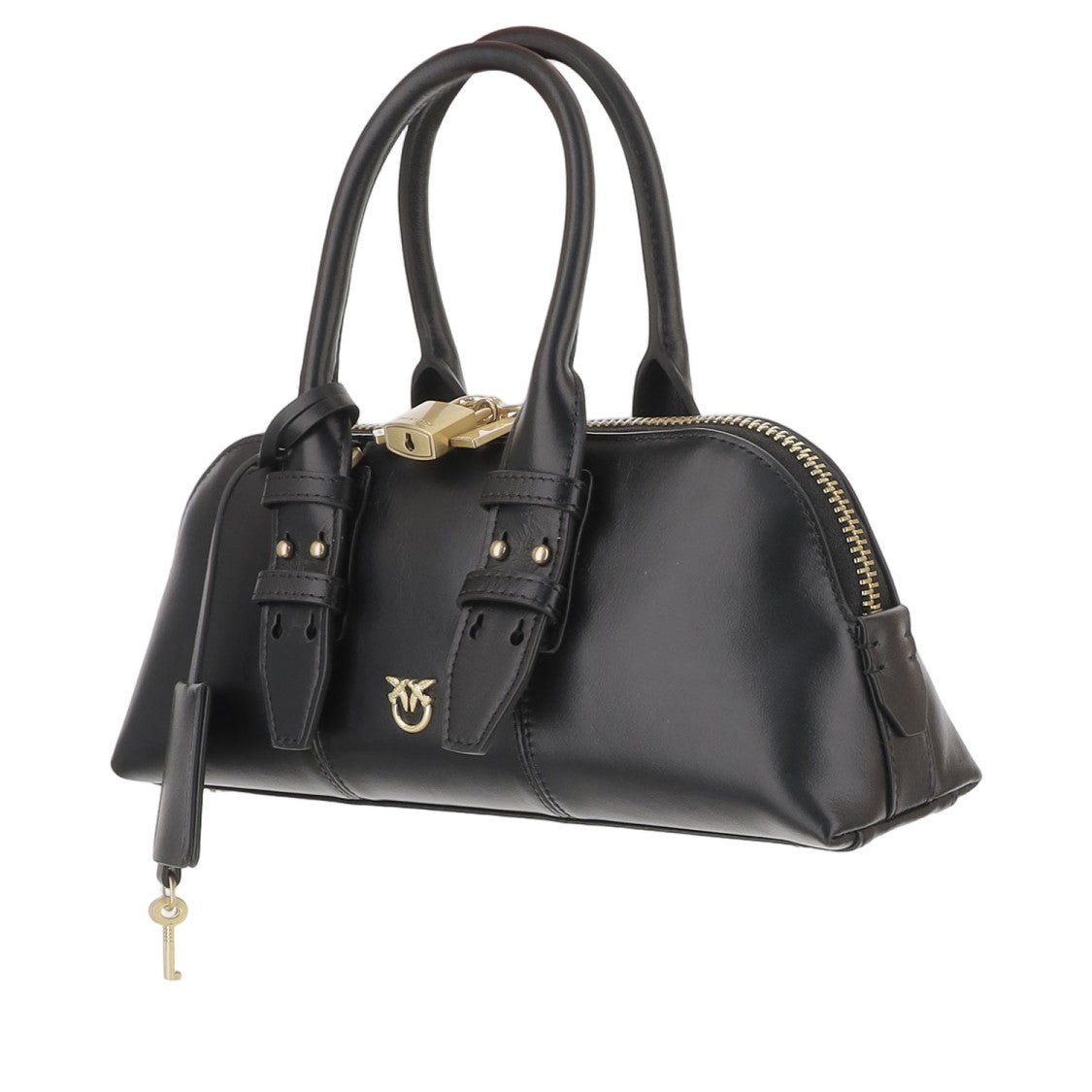Pinko Escape Horizontal Leather Bowling Bag