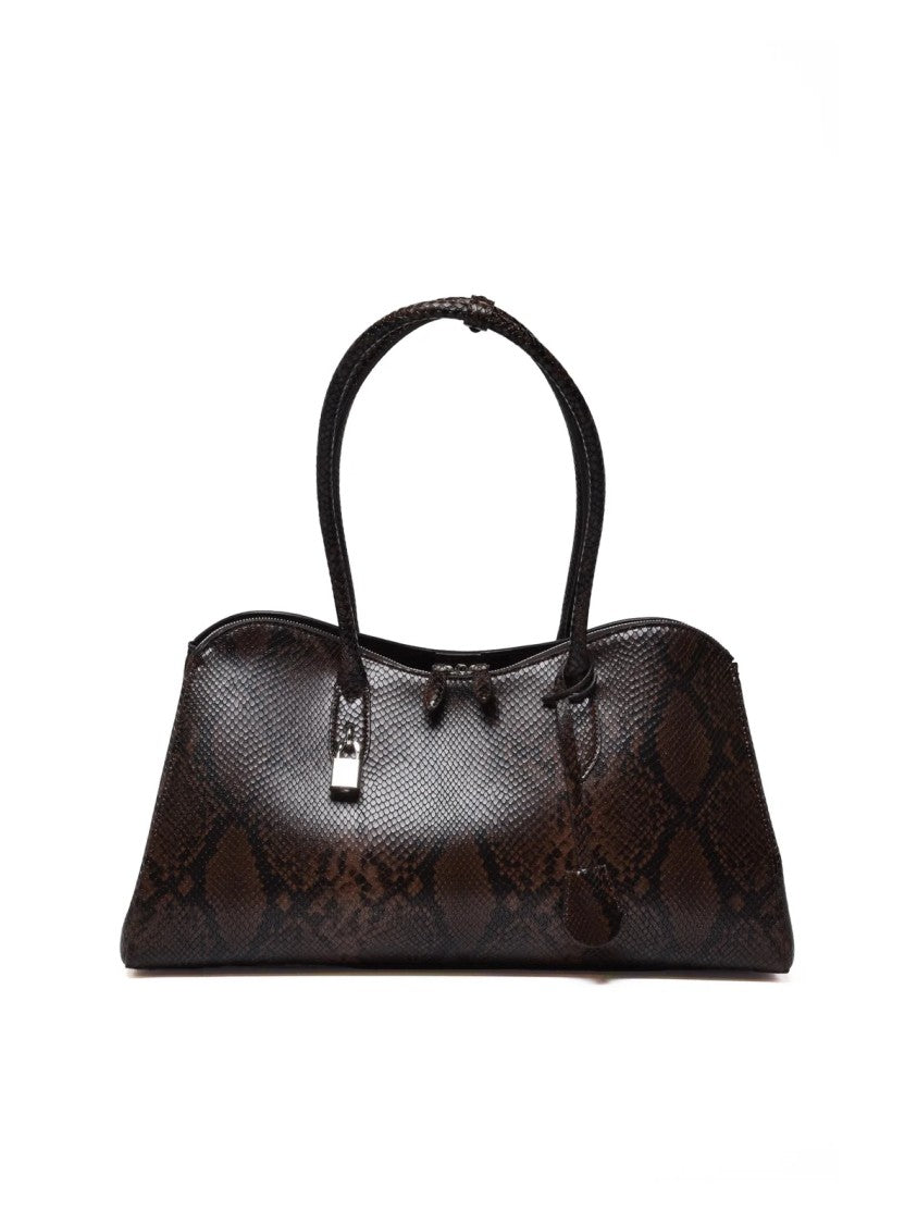 Stella Mccartney Elongated Brown Shoulder Handbag With Matte Finish