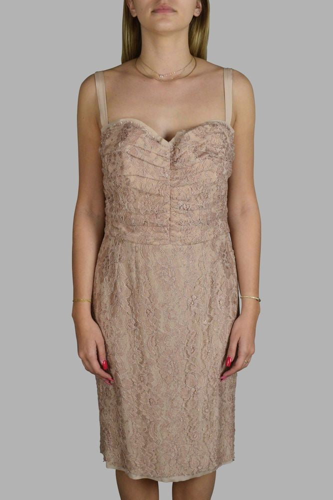 Dolce & Gabbana Suspender Mini Dress With Delicate Lace Overlay