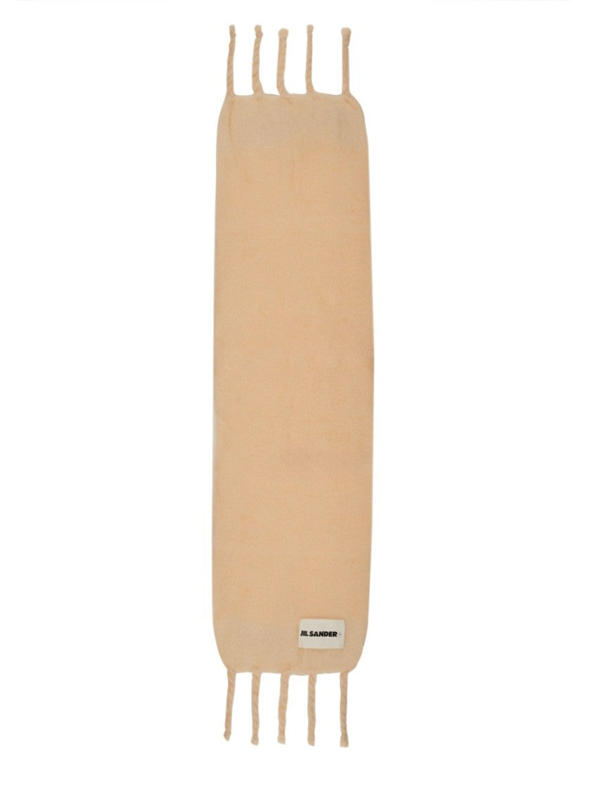 Jil Sander Plush Long Scarf With Delicate Fringes