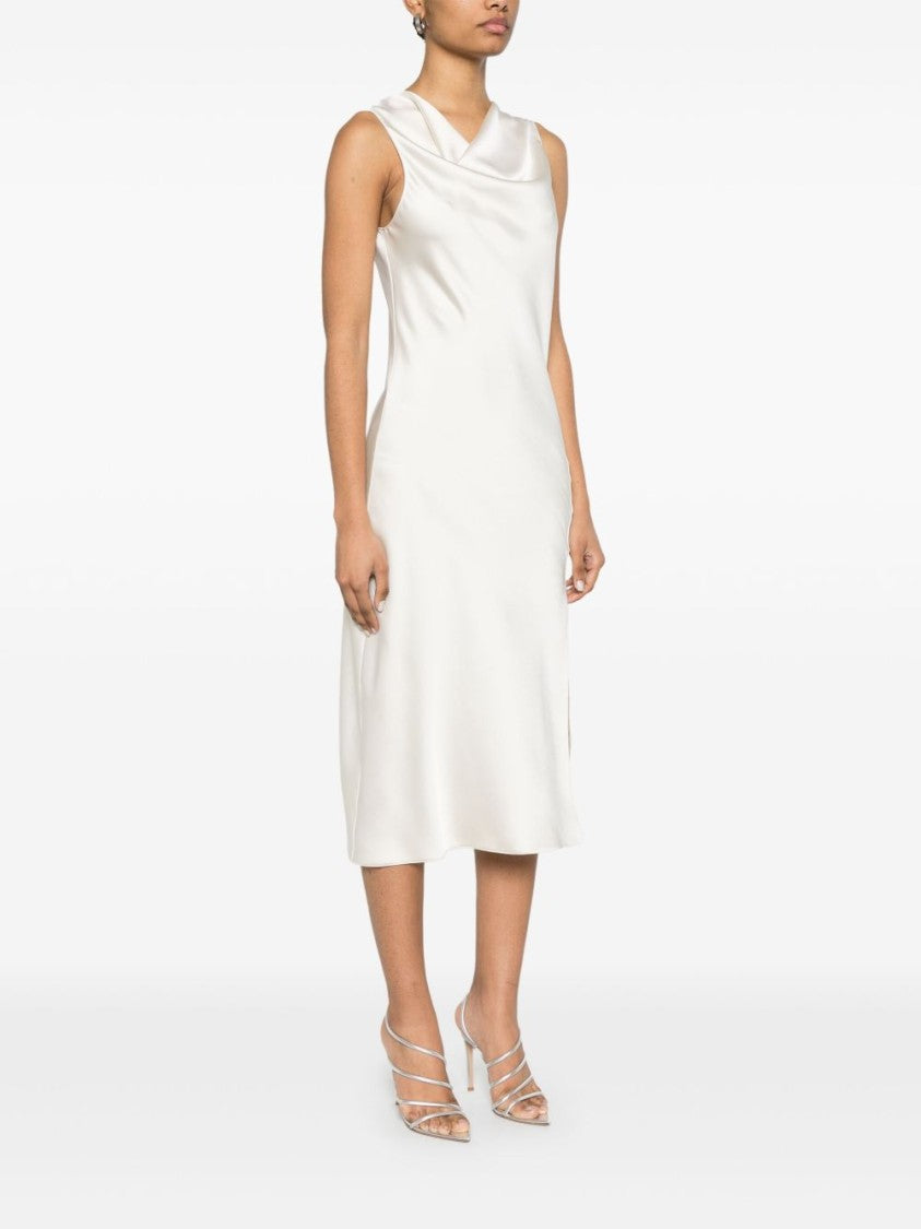 Patrizia Pepe Cowl Neck Midi Dress With Side Slit