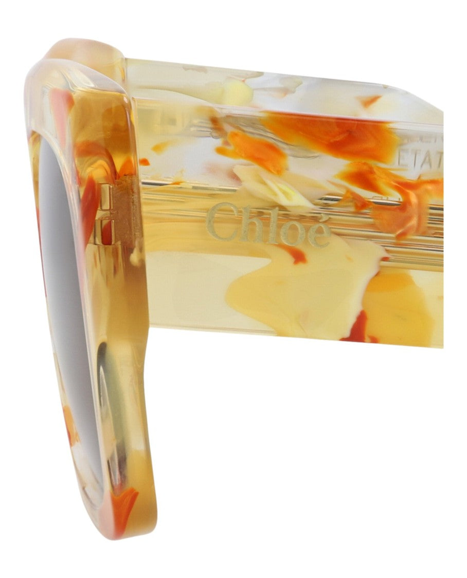 Chloé Square-Frame Sunglasses In Recycled Acetate With Marbled Accents