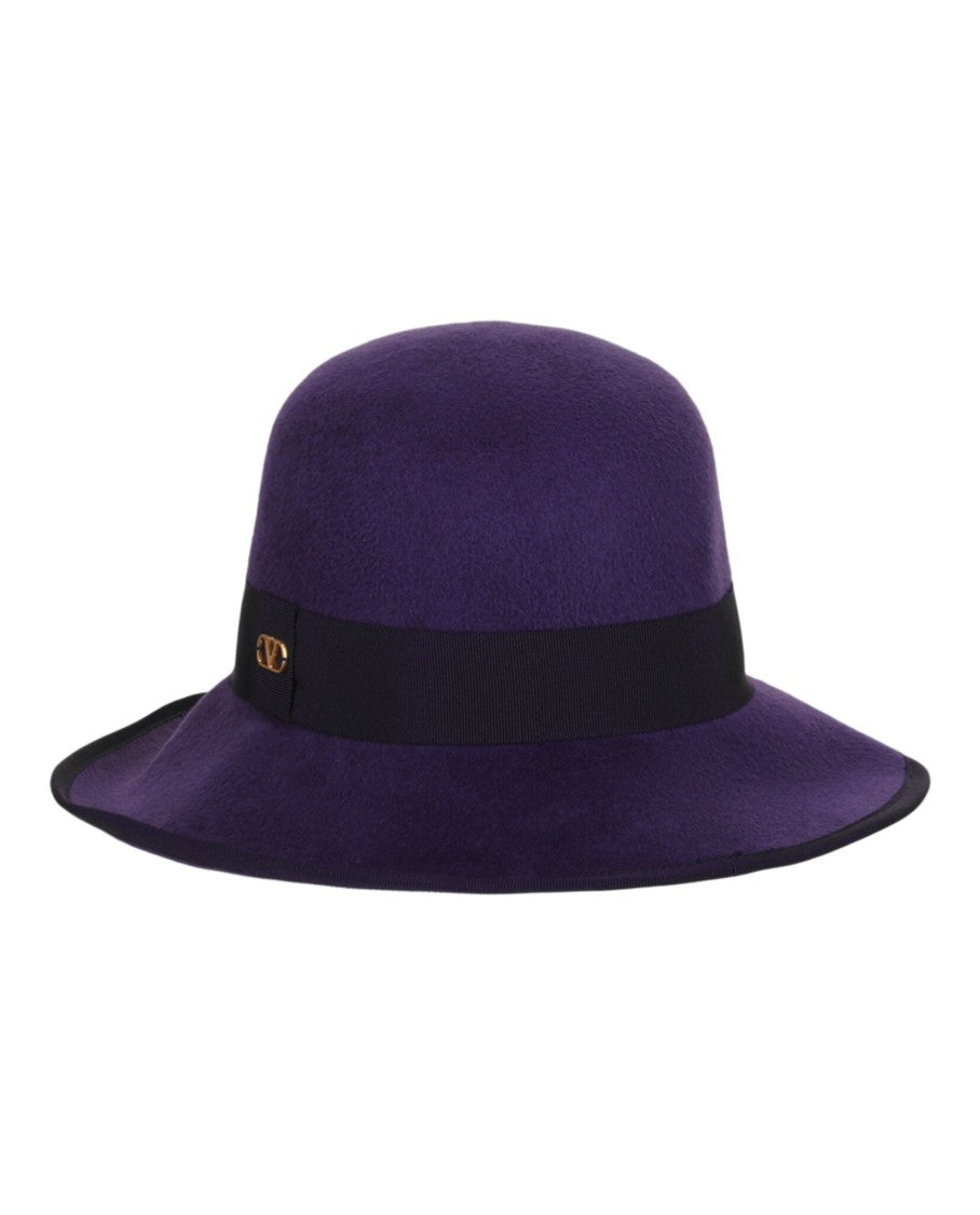 Valentino Vlogo Signature Curved Wide Brim Hat