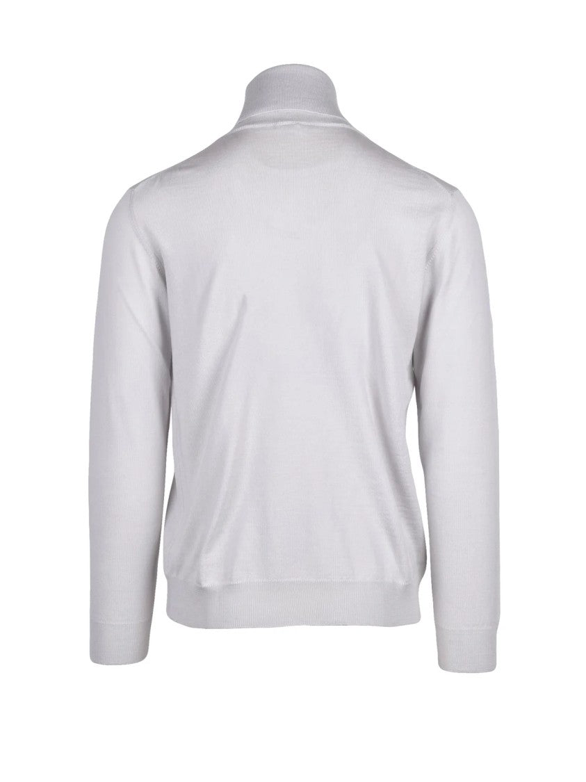 Bellwood Merino Wool Knit Sweater With Rolled Turtleneck And Ribbed Details