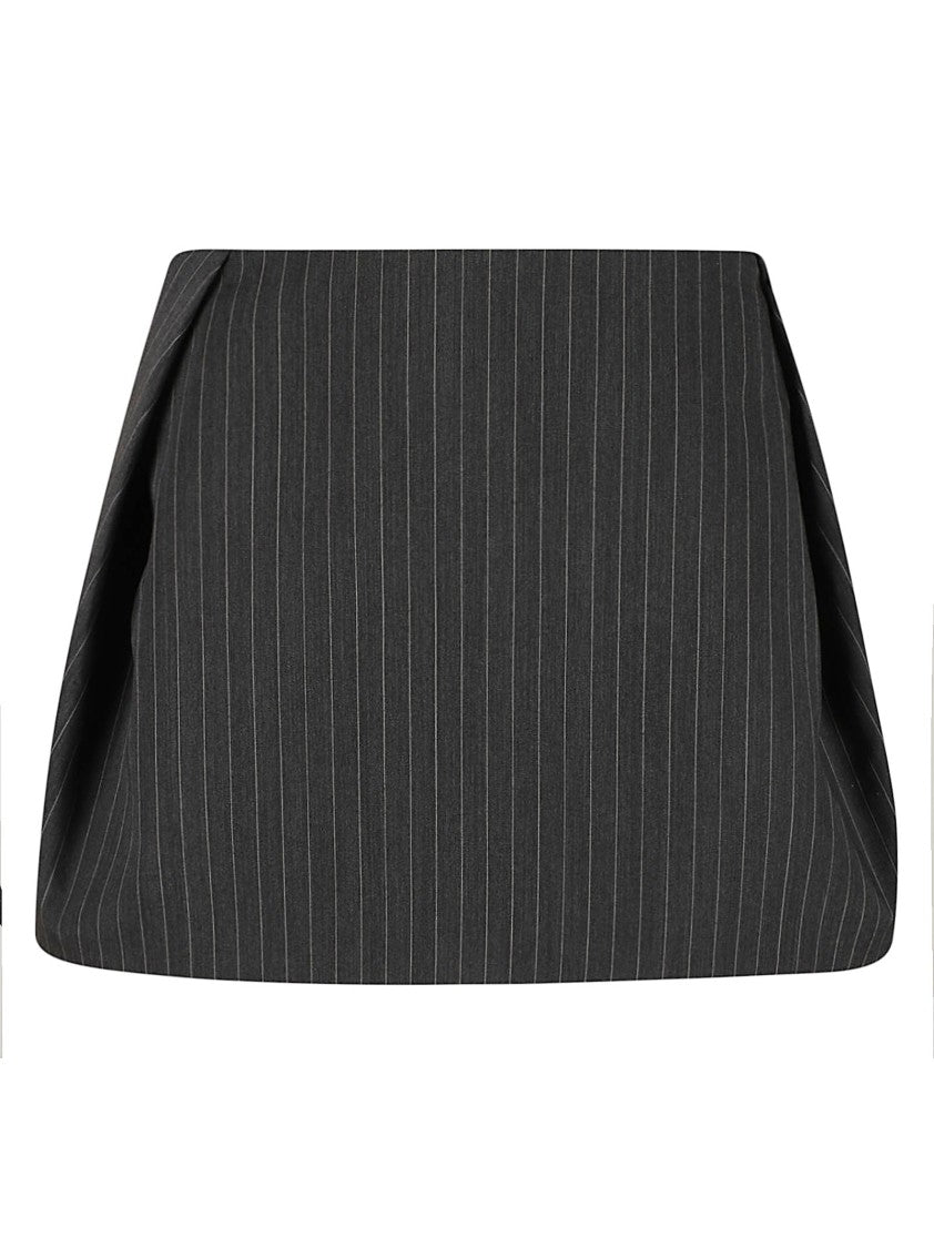Iro Structured Strapless Mini Skirt With Vertical Pinstripes