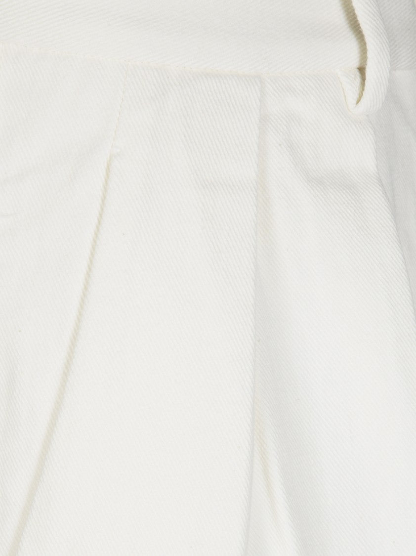 Forte Forte Fluid White Pants With Front Pleats
