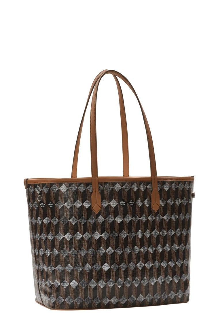 Au Depart Reversible Tote Bag No 47 With Geometric Monogram Pattern