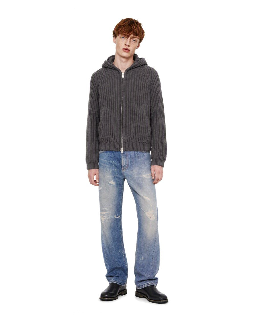 Our Legacy Sage Stripe Level Ribbed Merino Wool Hoodie
