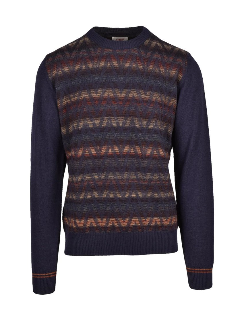 Bob Multicolor Zigzag Wool-Blend Crewneck Sweater