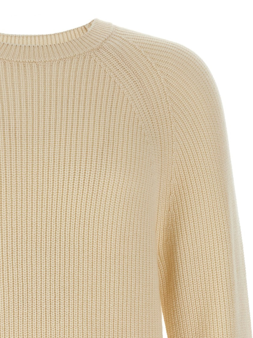 Zanone Ribbed Cashmere Sweater With Crew Neck And Cuffed Sleeves
