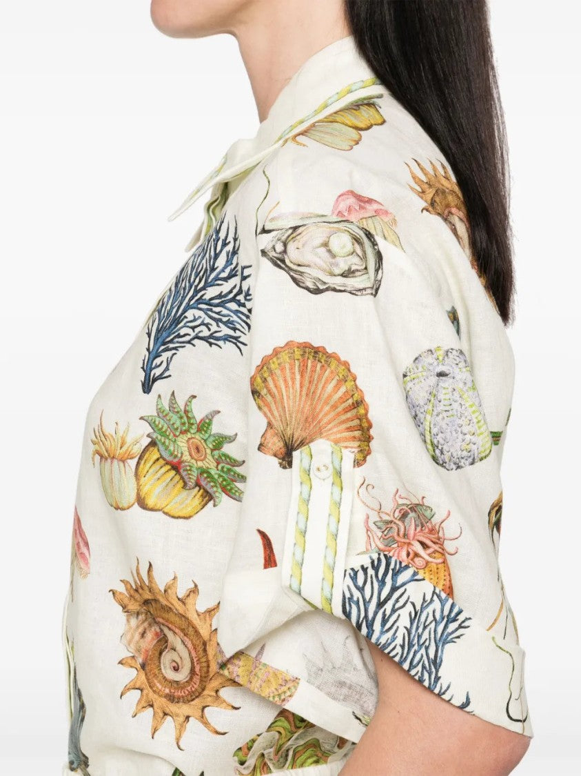 Alemais Light Beige Sea-Themed Shirt